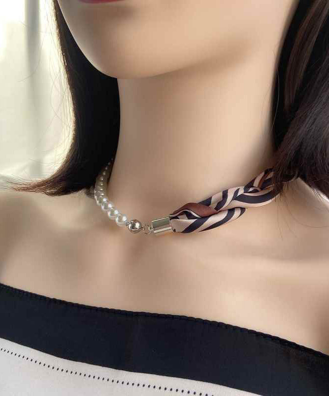 Steel Stainless Modern Coffee Scarf Print Patchwork Pearl