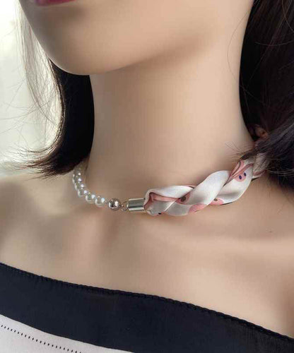 Steel Stainless Modern Coffee Scarf Print Patchwork Pearl