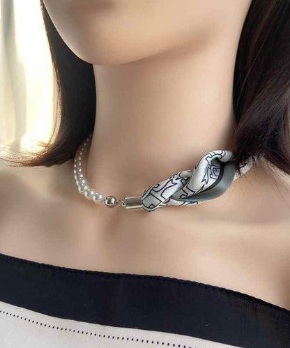 Steel Stainless Modern Coffee Scarf Print Patchwork Pearl