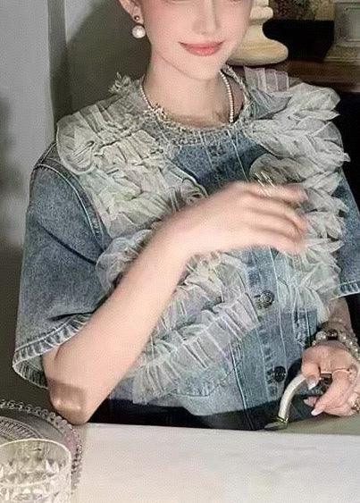 Tulle Modern Day Denim Patchwork Dress Blue Summer