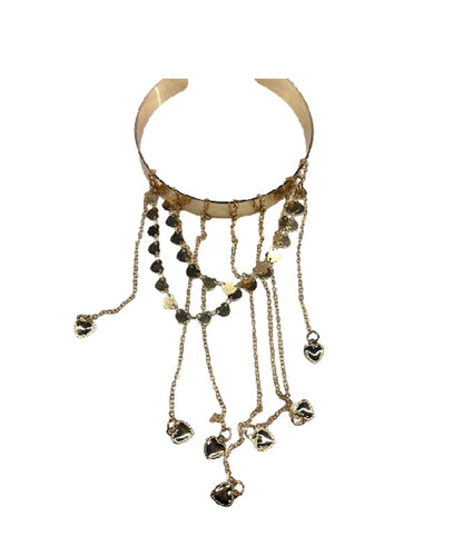 Modern Gold Sterling Silver Overgild Love Tassel Open Arm Chain II004