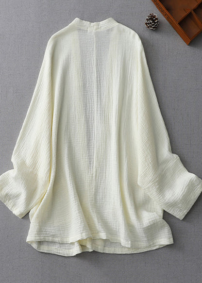 White Cardigan Cotton Modern Spring Milk Oversized