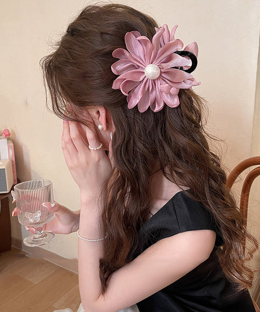 Hairpin Pink Pearl Modern Art Floral Fabric Acrylic