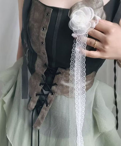 Modern White Lace Hollow Out Floral Necklace YA006