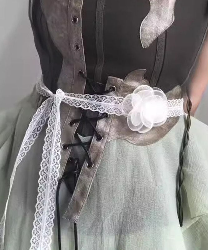 Modern White Lace Hollow Out Floral Necklace YA006