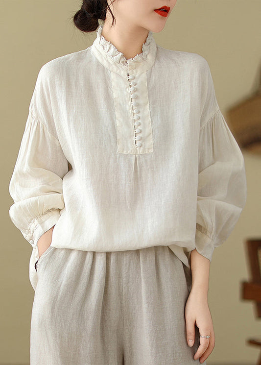 Modern White Oversized Cotton Top Spring TM015