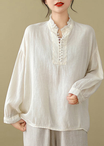 Modern White Oversized Cotton Top Spring TM015