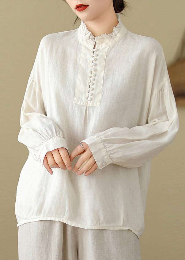 Modern White Oversized Cotton Top Spring TM015