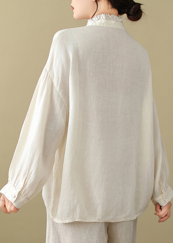 Modern White Oversized Cotton Top Spring TM015