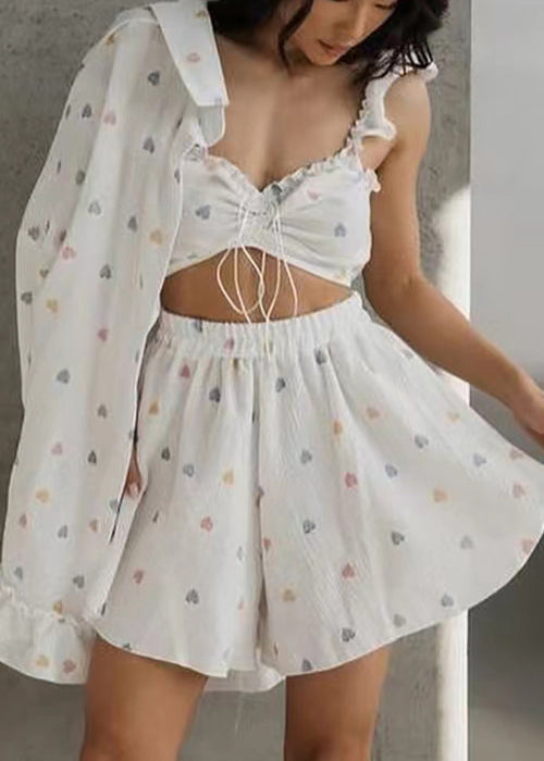 3 Summer Print Pajama Multicolour Sets Cotton Oversized Love