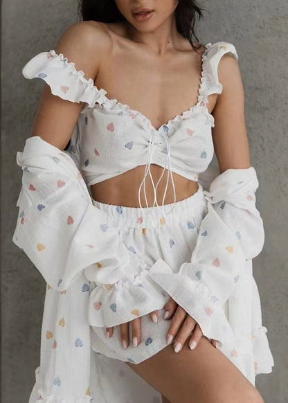 3 Summer Print Pajama Multicolour Sets Cotton Oversized Love