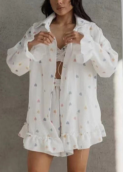 3 Summer Print Pajama Multicolour Sets Cotton Oversized Love