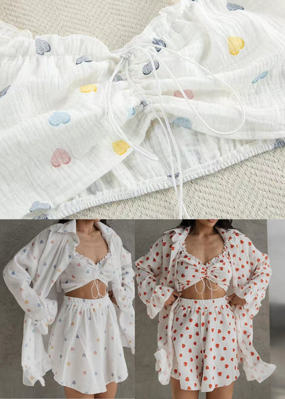 3 Summer Print Pajama Multicolour Sets Cotton Oversized Love