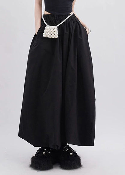 Waist High A Black Line Summer Natural Skirts Pockets