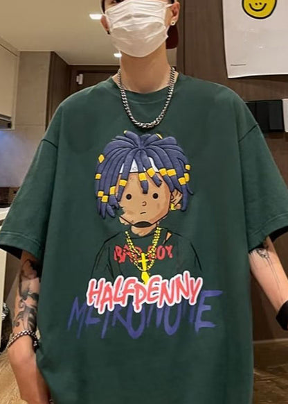 New Original Cotton Apricot Design Shirts Print Men Half Sleeve T