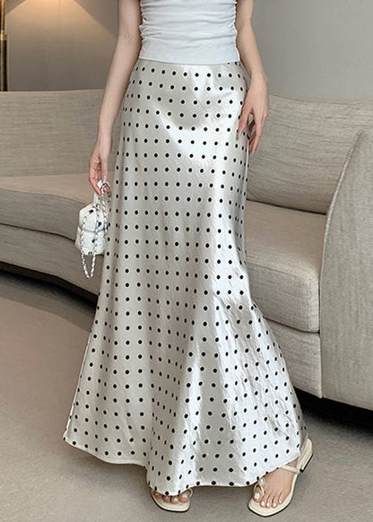 New Silk Design Beige Skirts Maxi Print Original