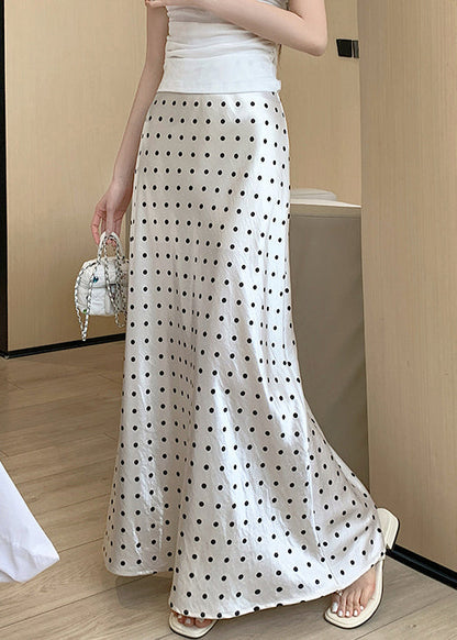 New Silk Design Beige Skirts Maxi Print Original