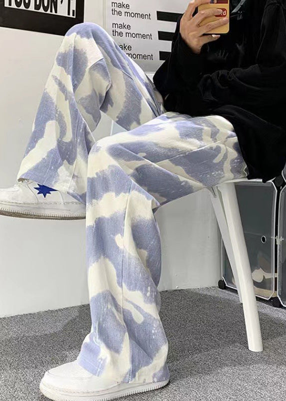 Black Oversized Casual Clothing Mens Dye New Pants Cotton Tie