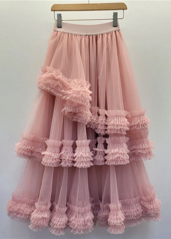 Black Tulle Ruffled Waist Summer Skirt Elastic New