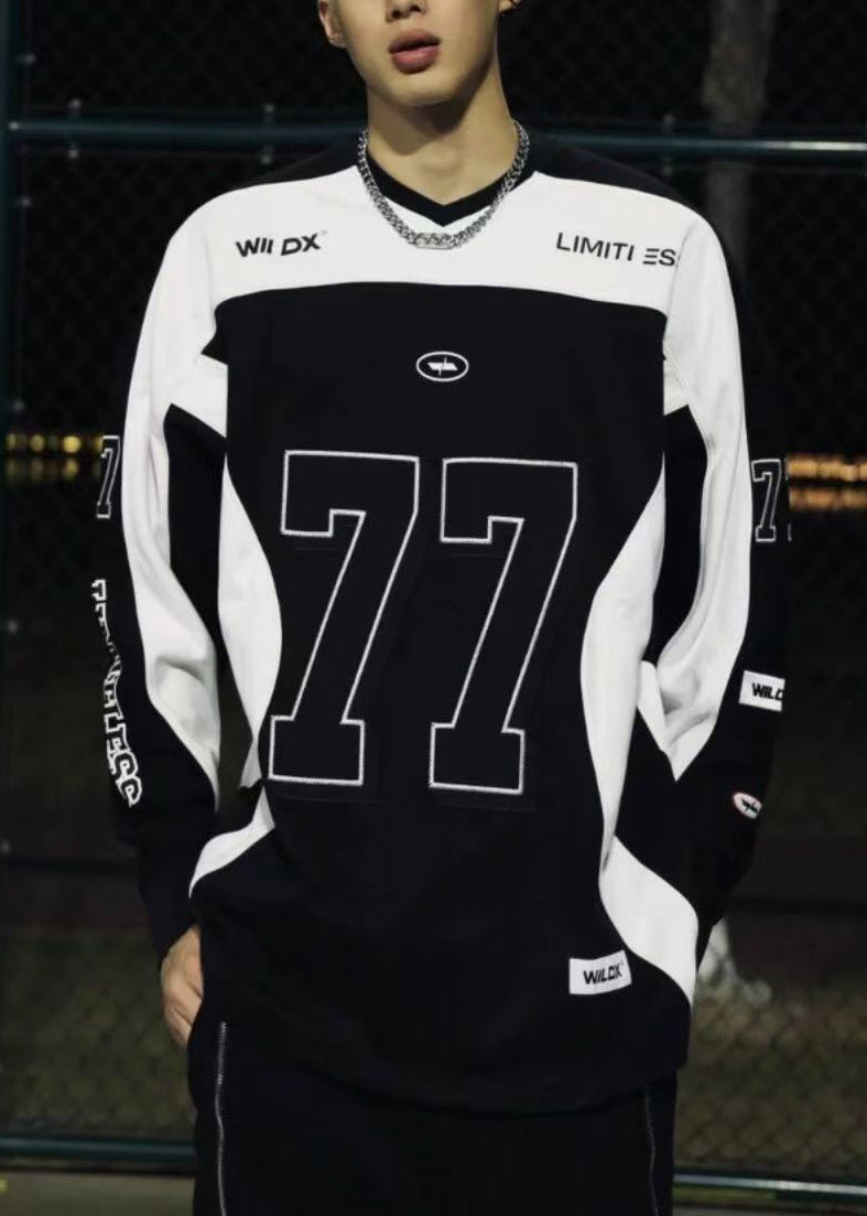 T V Cotton Patchwork Black Neck Mens Shirt New Spring Print