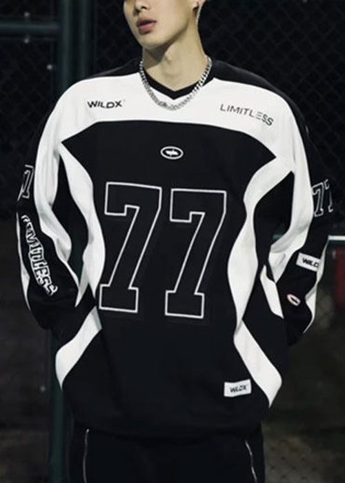 T V Cotton Patchwork Black Neck Mens Shirt New Spring Print