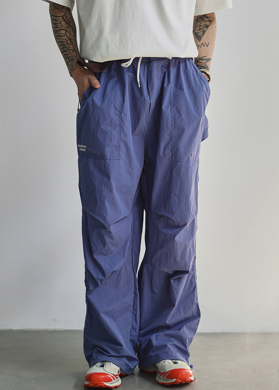 Letter Lace Cotton Men Pockets Summer Blue Pants Up New