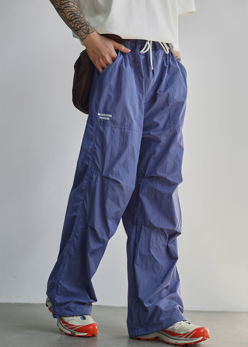 Letter Lace Cotton Men Pockets Summer Blue Pants Up New