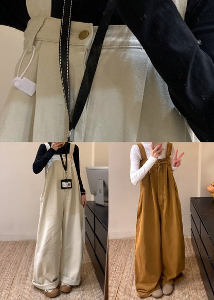 Denim Button Sleeveless Brown New Solid Jumpsuits