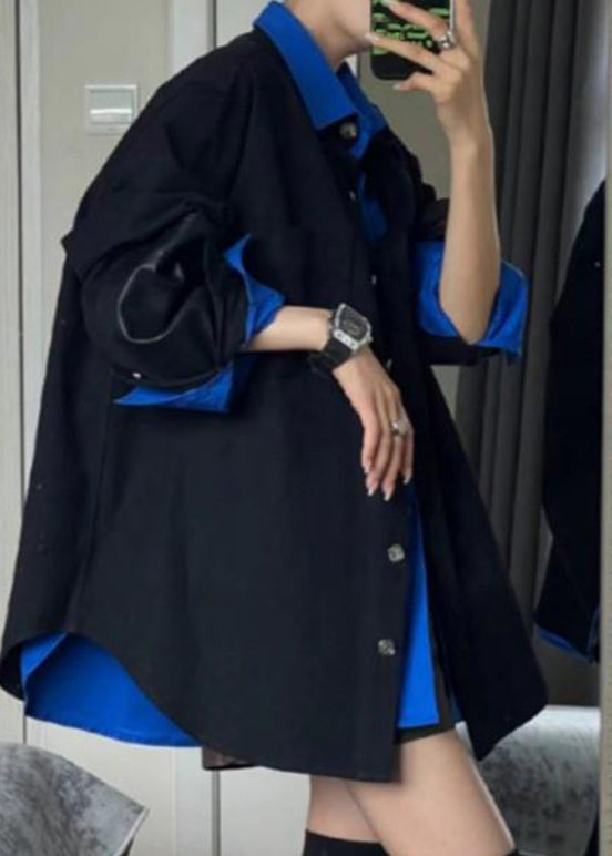 Shirt Blue New And Spring Two Set Butto Piece Black Coats