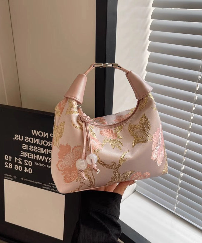Style New Chinese Versatile Beige Tote Embroidered Bag