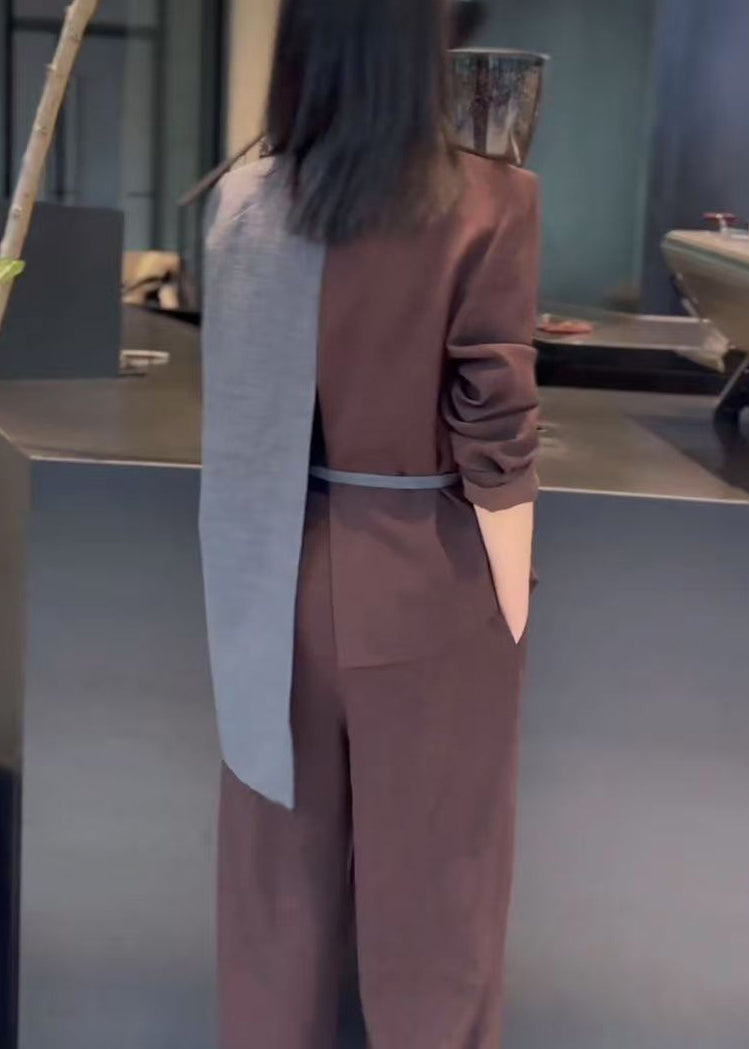 Patchwork Set Asymmetrical Two Lace Pieces Coffee Cotton Up New