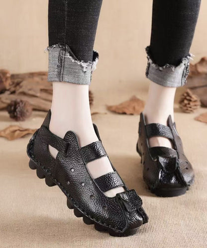 Out New Sandals Hollow Flat Splicing Comfortable Yellow