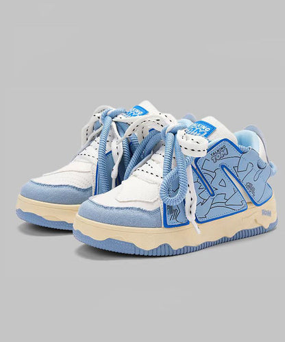 Splicing Up Platform Lace Black Flat Shoes Fashion New