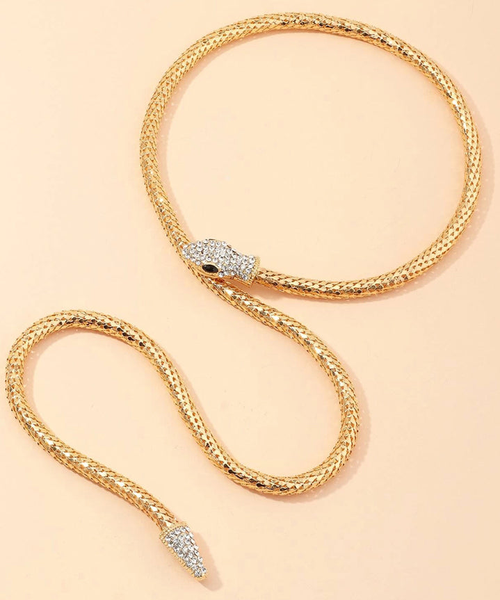 New Gold Copper Alloy Snake Shaped Necklace YA029
