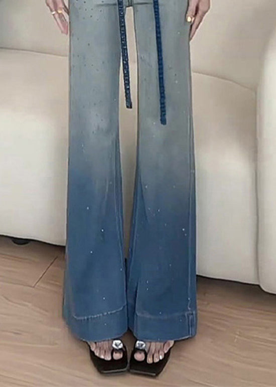 Wide Denim New Color Gradient Zircon Pants Fall Leg