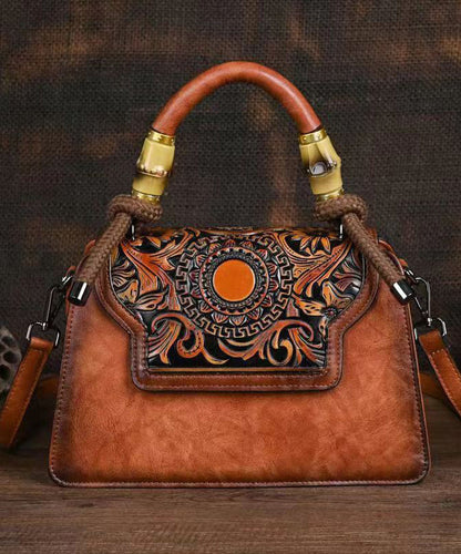 New Green Hand Carved Retro Chinese Style Tote Handbag HJ1007