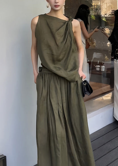 Skirts Set New Green And Two Design Tank Piece Original Linen