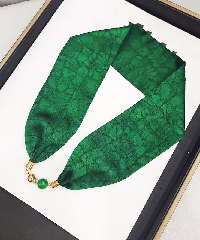 New Green Sterling Silver Alloy Print Pearl Necklace YU005