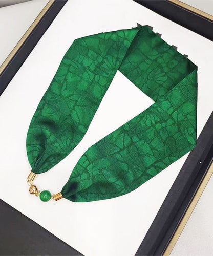 New Green Sterling Silver Alloy Print Pearl Necklace YU005