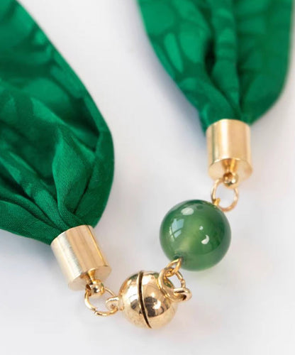 New Green Sterling Silver Alloy Print Pearl Necklace YU005