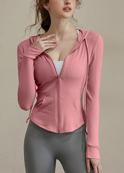 Coats Lack Hooded Green New Zippered Tie Yoga