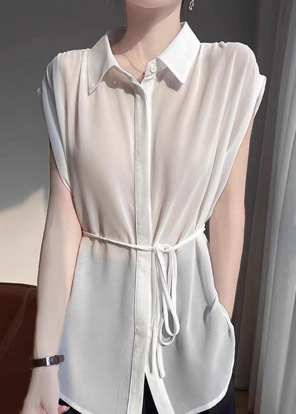 Up Peter Chiffon Blouses Pan Grey Collar Lace New Oversized