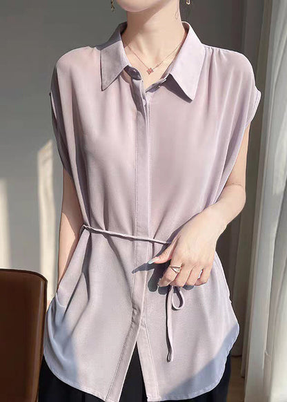 Up Peter Chiffon Blouses Pan Grey Collar Lace New Oversized