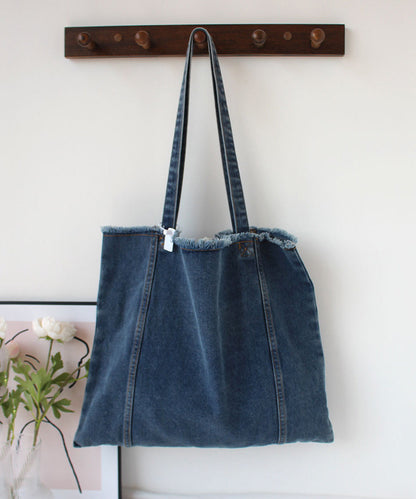 New High-Capacity Torn Edge Denim Shoulder Bag SX1018