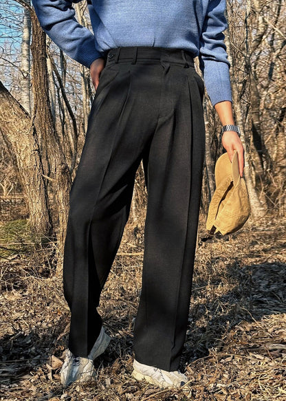 Summer Waist Solid Pockets High Pants New Men Khaki Spandex