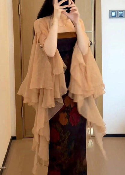 Sleeve Khaki Solid Butterfly Thin Chiffon Cardigans New