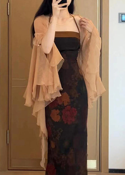 Sleeve Khaki Solid Butterfly Thin Chiffon Cardigans New