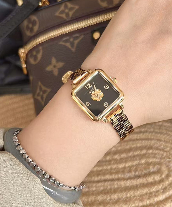 Movement Leopard Watches Stainless Steel Black New Quartz