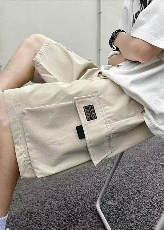 Pockets Khaki New Light Mens Shorts Up Cotton Summer Lace