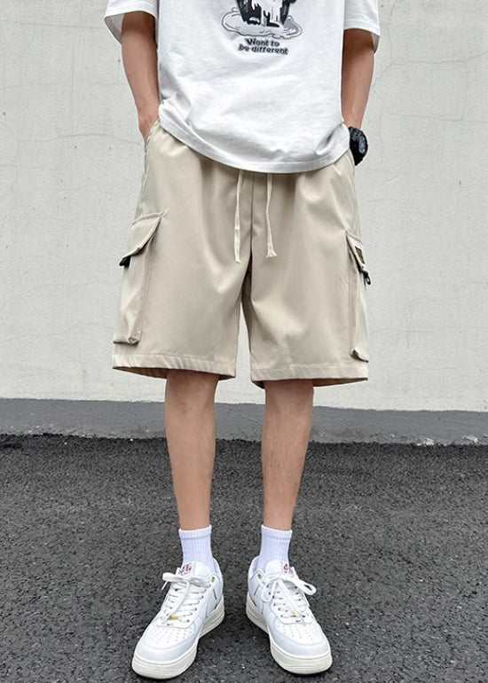 Pockets Khaki New Light Mens Shorts Up Cotton Summer Lace